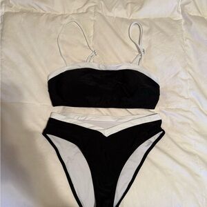 Chic Black and White Bikini Set